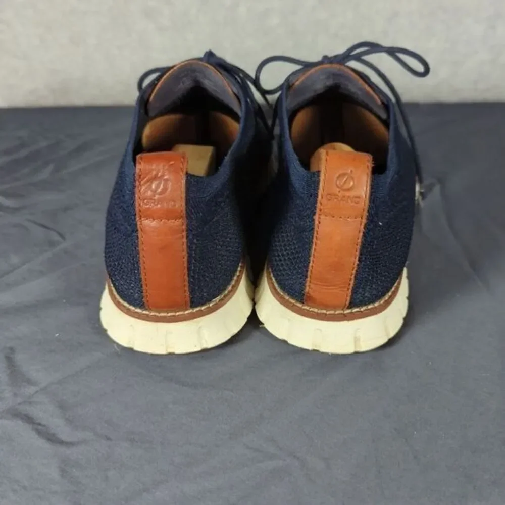 Cole Haan Zerogrand Stitchlite‎ Wingtip Oxford Shoes Marine Blue C24947 Men's 11